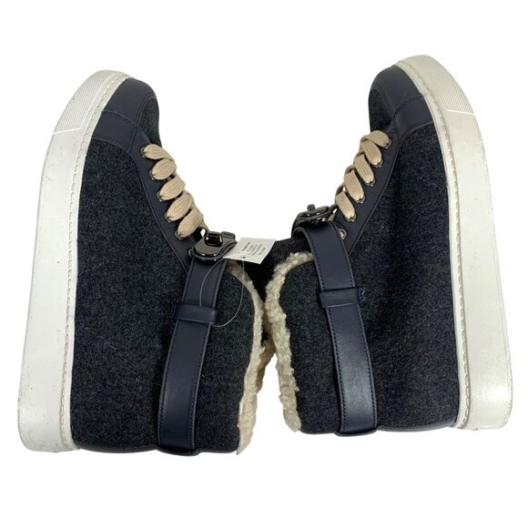 COACH Richmond Shearling High Top Sneakers Turnlock Womens Size 6.5B EUC - Picture 7 of 9